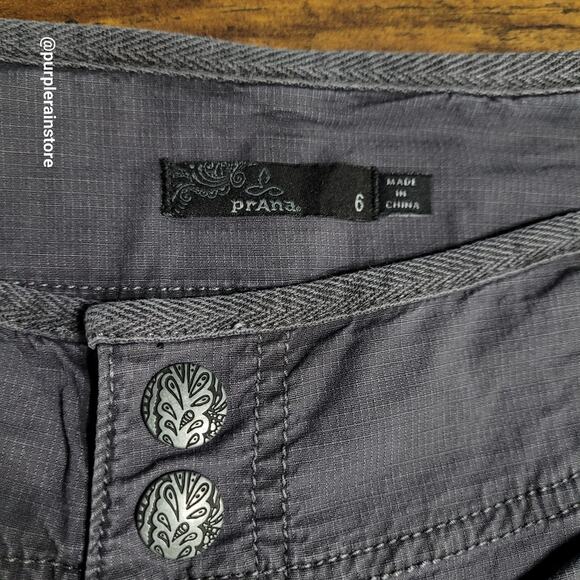 Prana Cargo Joggers 6 Low Rise Rip Stop Blue Gray Stretch Preppy Gorpcore - Picture 3 of 12